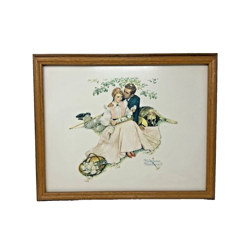 Norman Rockwell 'Flowers In Tender Bloom” Vintage Lithograph Print Framed Matted